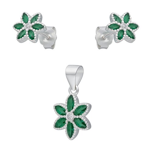 Conjunto Flor Circones Esmeralda