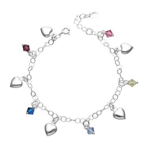 Pulsera Corazones Cristales Hecho con Swarovski® Multicolor